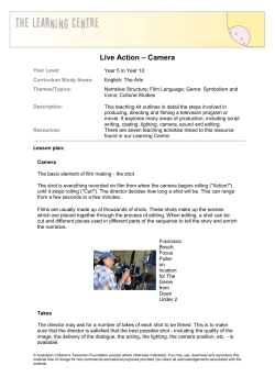Live Action &ndash; Camera - Australian Children`s Television Foundation