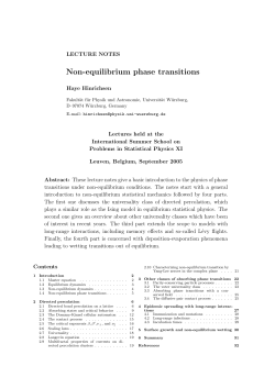Non-equilibrium phase transitions