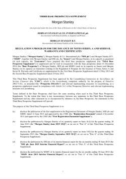 THIRD BASE PROSPECTUS SUPPLEMENT MORGAN STANLEY