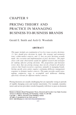 Pricing theory and practice in managing business