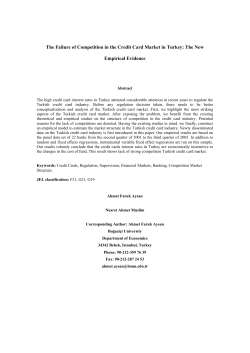 The Failure of Competition in the Credit Card Market in Turkey: The