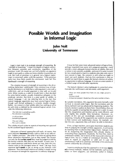 Possible Worlds and Imagination in Informal Logic