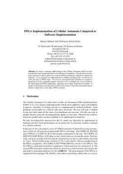 FPGA Implementation of Cellular Automata Compared to Software