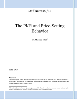 The PKR and Price-Setting Behavior