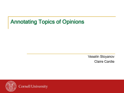 Toward Opinion Summarization: Linking the Sources