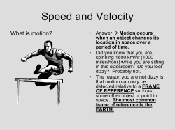 Speed and Velocity