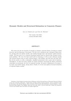 Dynamic Models and Structural Estimation in Corporate Finance