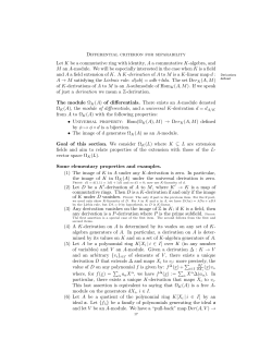 Differential criterion for separability Let K be a commutative ring with