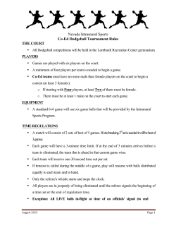 Dodgeball Tournament Rules