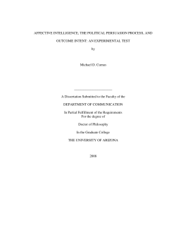 AFFECTIVE INTELLIGENCE, THE POLITICAL PERSUASION