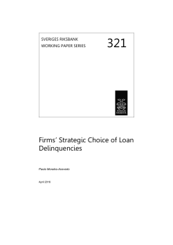 No. 321 Firms` Strategic Choice of Loan Delinquencies
