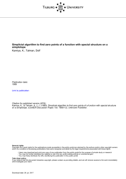 Tilburg University Simplicial algorithm to find zero points of a