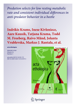 Predation selects for low resting metabolic rate and consistent
