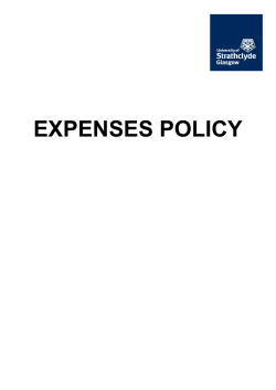 Expenses Policy - University of Strathclyde