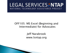 NTAP`s Intermediate Excel Training