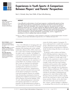 Experiences in Youth Sports: A Comparison Between Players` and