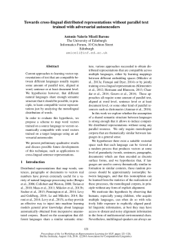 Towards cross-lingual distributed representations without parallel