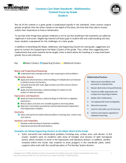 Common Core State Standards - Mathematics Content Emphases