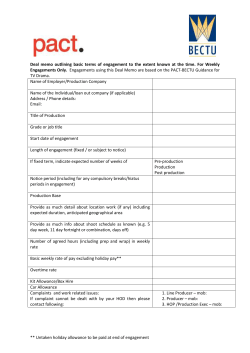 BECTU TV Drama Deal Memo