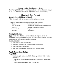 Preparing for the Chapter 1 Test - Mequon