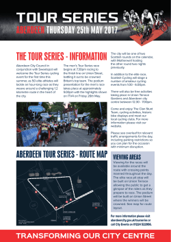 THE TOUR SERIES - INFORMATION The city will be one of two