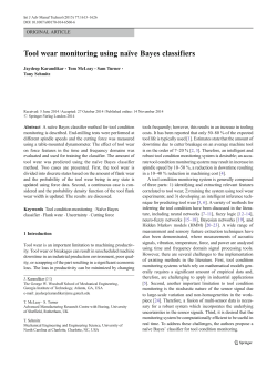 Tool wear monitoring using naïve Bayes classifiers