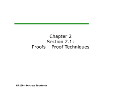 Chapter 2 Section 2.1: Proofs &ndash; Proof Techniques