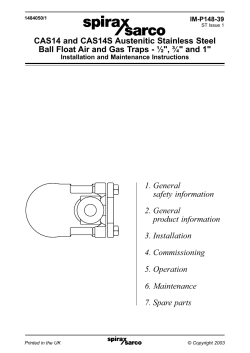 CAS14 and CAS14S Austenitic Stainless Steel Ball Float Air and