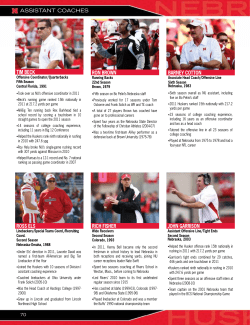 ASSISTANT COACHES Tim Beck RON BROWN