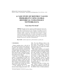 a case study of monthly values probability using global historical