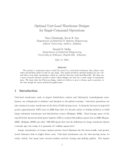 Optimal Unit-Load Warehouse Designs for Single