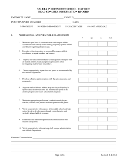 Head Coaches Observation Record