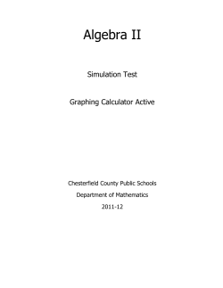 Algebra II Simulation Test Graphing Calculator Active Chesterfield