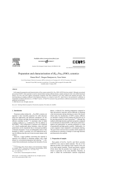 Preparation and characterization of (K0.5Na0.5) - Infoscience