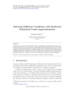 Inferring Sufficient Conditions with Backward Polyhedral Under