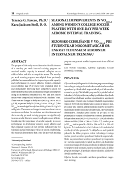seasonal improvements in vo2max among women`s college soccer