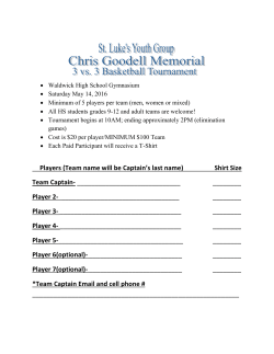 Players (Team name will be Captain`s last name) Shirt Size Team