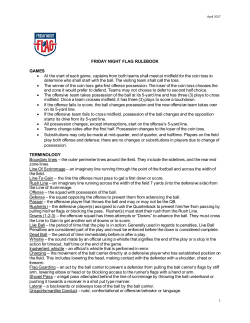 FRIDAY NIGHT FLAG RULEBOOK GAMES • At the start of each