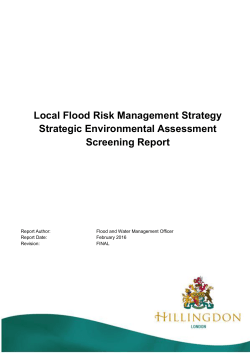 Strategic Environmental Assessment screening