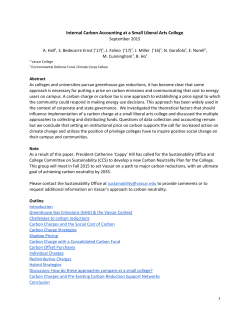 Internal Carbon Accounting at a Small Liberal Arts