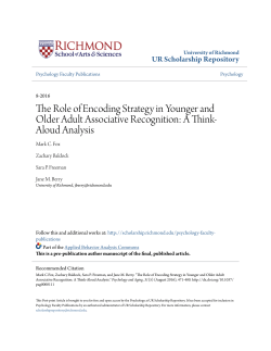 The Role of Encoding Strategy in Younger and Older Adult