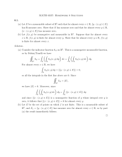 MATH 6337: Homework 8 Solutions 6.1. (a) Let E be a measurable