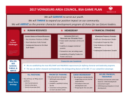 2017 VOYAGEURS AREA COUNCIL, BSA GAME PLAN
