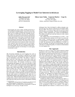 Leveraging Tagging to Model User Interests in del.icio.us