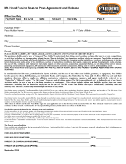 Mt. Hood Fusion Season Pass Agreement and Release