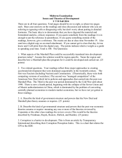 Midterm Examination Issues and Theories of Development U T D