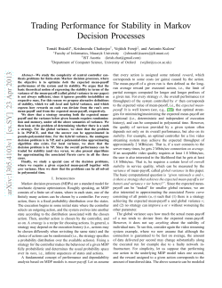 Trading Performance for Stability in Markov Decision Processes