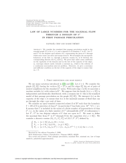LAW OF LARGE NUMBERS FOR THE MAXIMAL FLOW THROUGH