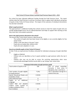 Pupil premium report 2015 - 2016 website