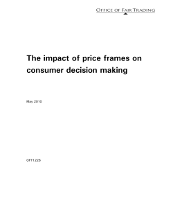 The impact of price frames on consumer decision making